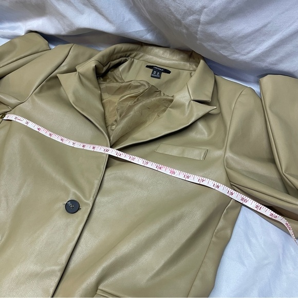 Forever 21 faux leather oversized blazer tan colour size medium - Picture 12 of 16